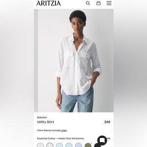 Aritzia Babaton Utility Shirt Wt/Admira in 2XS
